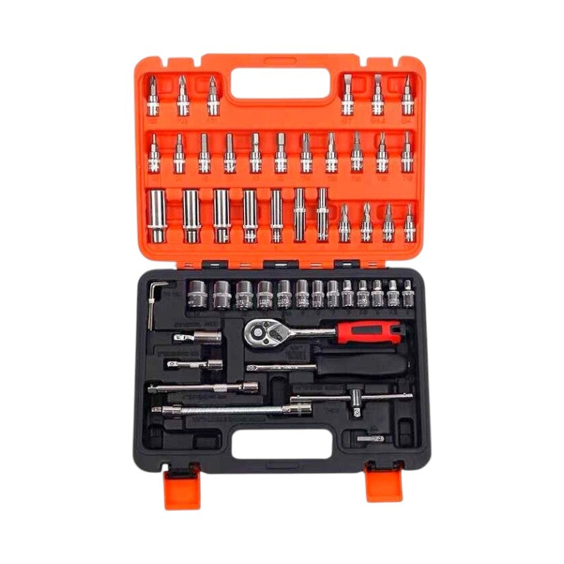 Ratchet set with nuts in toolbox - 53pcs - 004741