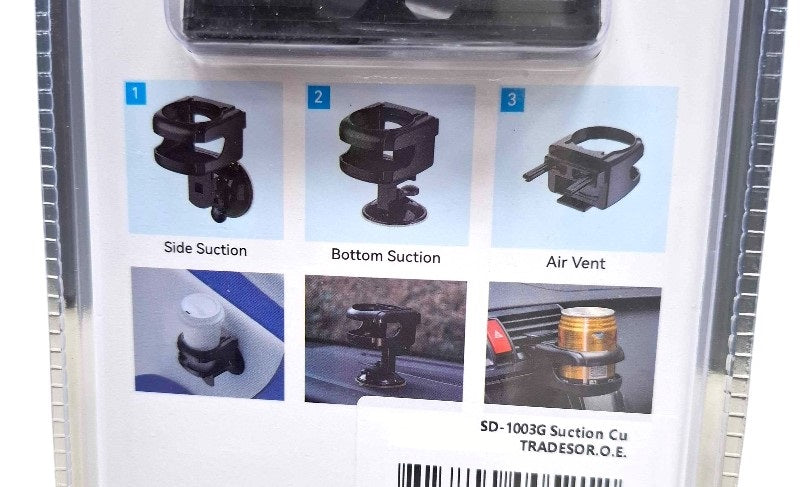 Ποτηροθήκη αυτοκινήτου με βεντούζα - 2in1 - SD-1003G - 005212 - Black