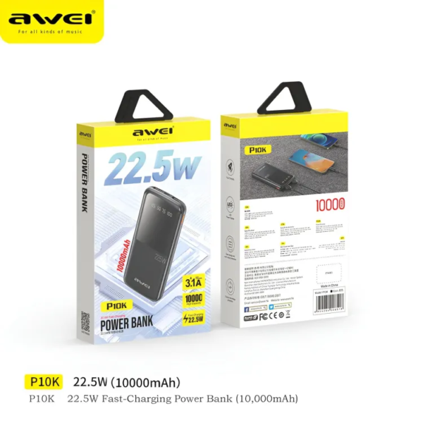 Powerbank - P10K - 10.000mah - 22.5W - AWEI - 008518