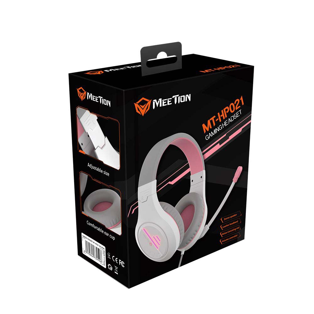 Meetion MT-HP021 Gaming Headphones White + Pink