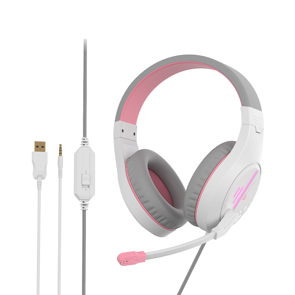 Meetion MT-HP021 Gaming Headphones White + Pink