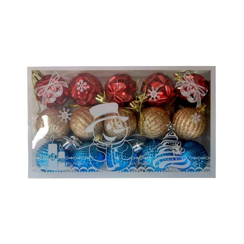 Σετ Χριστουγεννιάτικες μπάλες - 15pcs - 023910