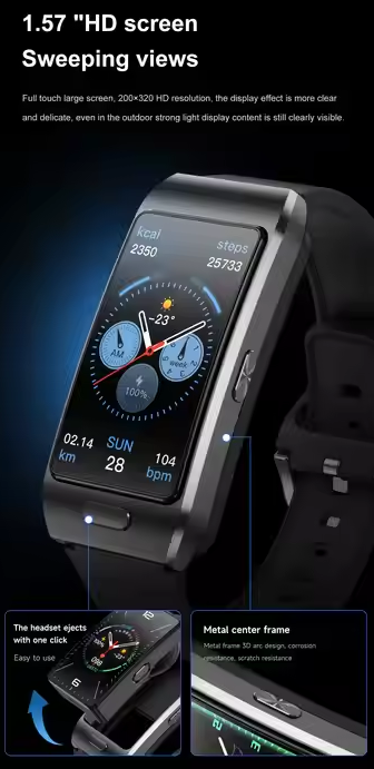 Smartwatch with detachable screen - Z15 MAX - 065431 - Black