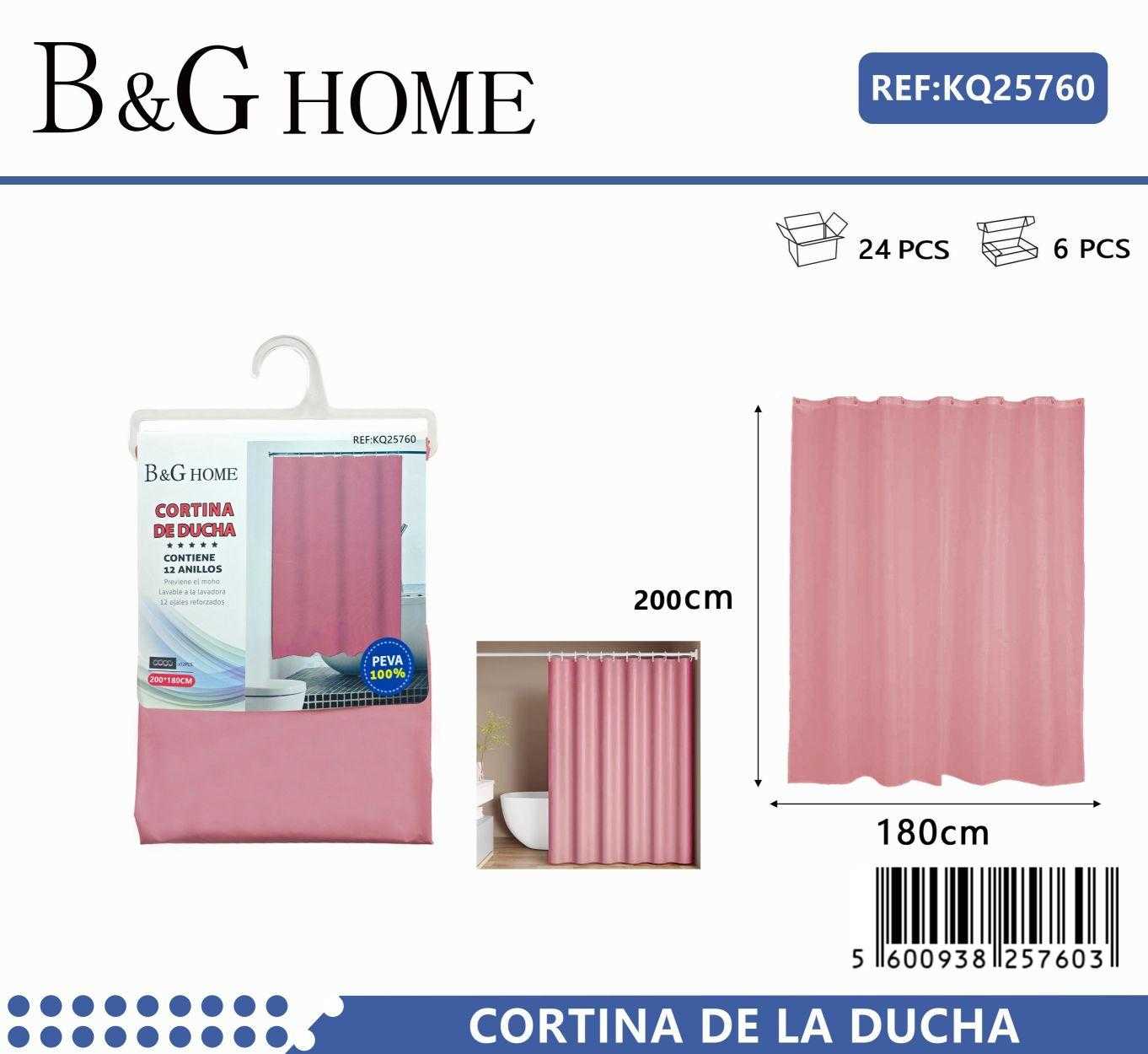 Κουρτίνα μπάνιου - Pink - 1.8x2m - 25760