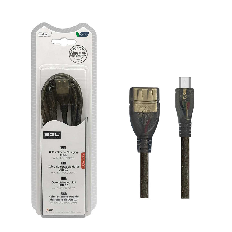 Charging & data cable - 21S - USB-A female/Micro USB - 5m - 097534