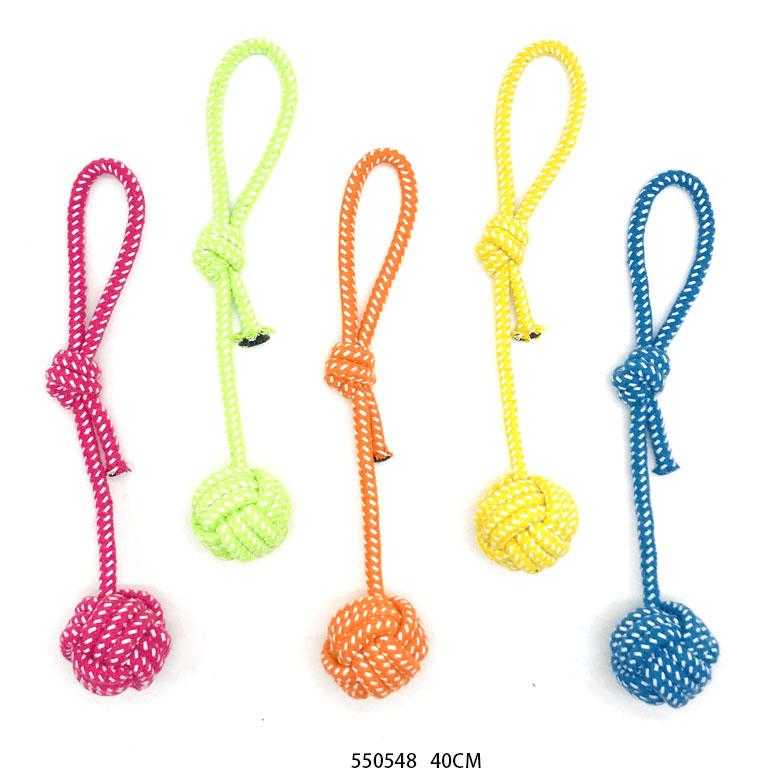 Παιχνίδι σκύλου σχοινί με μπάλα - 40cm - 12pcs - 550548