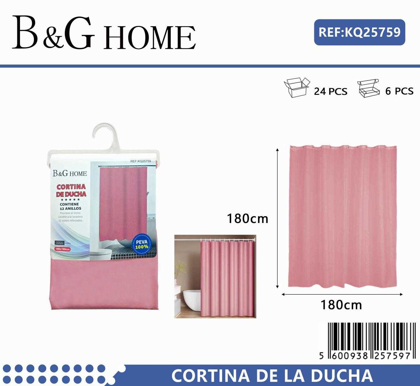 Κουρτίνα μπάνιου - Pink - 1.8x1.8m - 25759