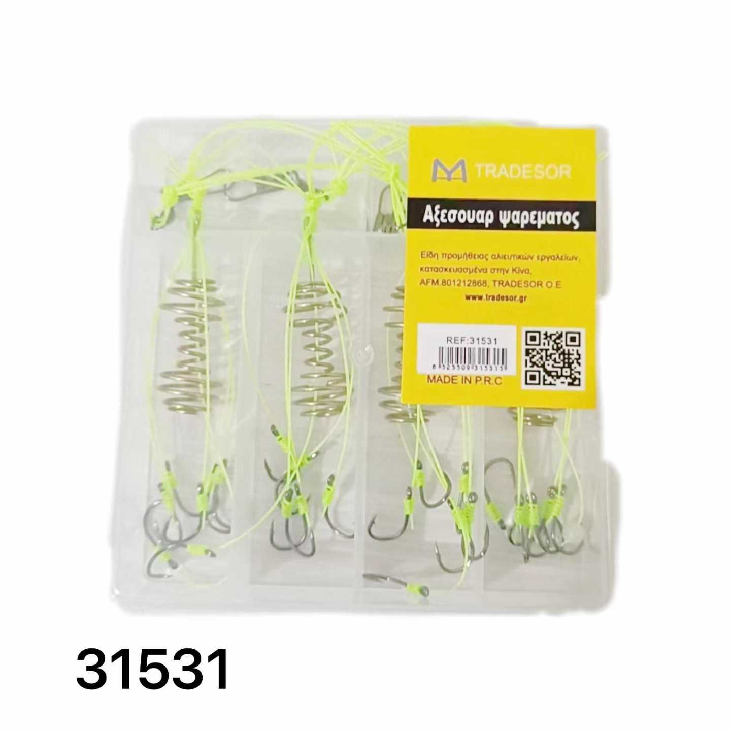 Spiral fishing lure with hooks - 4pcs - 931531