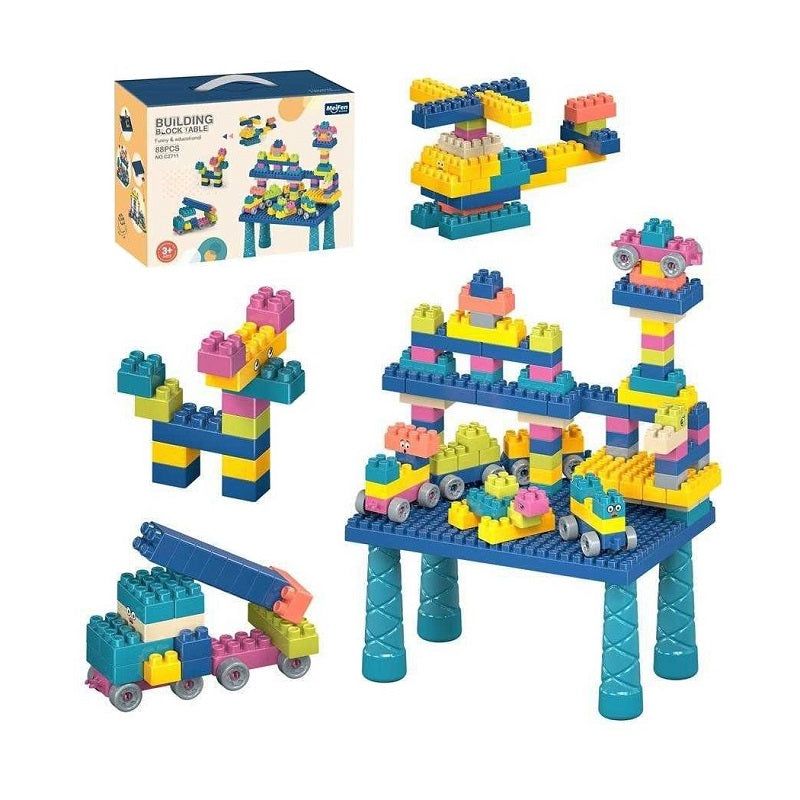 DIY construction bench set with bricks - C2711 - 88pcs - 117156