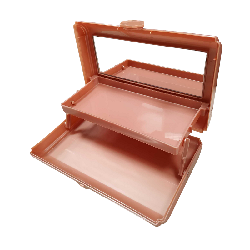 Κουτί οργάνωσης μακιγιάζ με καθρέπτη - 575 - 121064 - Beige - iThinksmart.gr