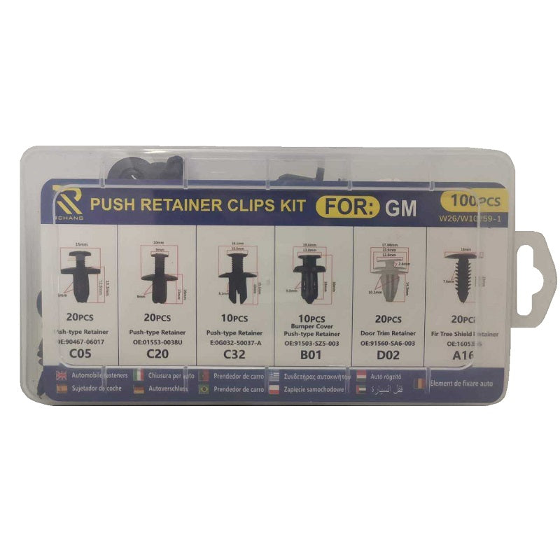 Car Fastener Set - Push Retainer Clips - 100pcs - 005914
