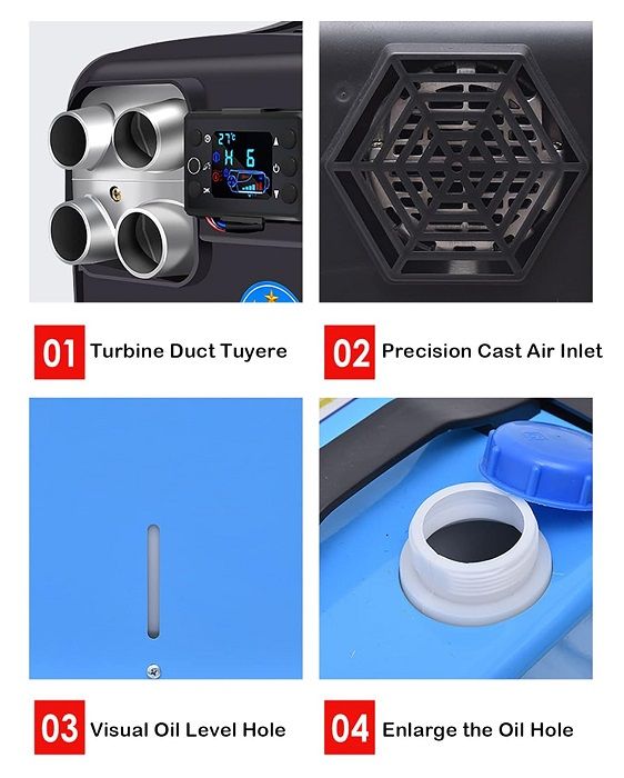 Φορητό αερόθερμο πετρελαίου - 5000W - 24V - 150808