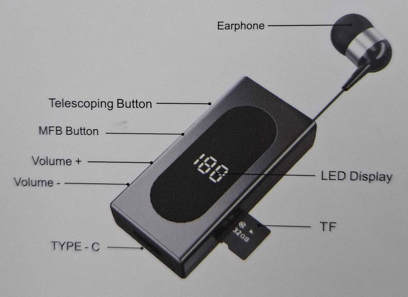 Ασύρματο ακουστικό Bluetooth - K100 - 153416 - Black