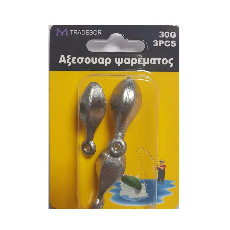Fishing weights with loop - 30gr - 3pcs - 830165