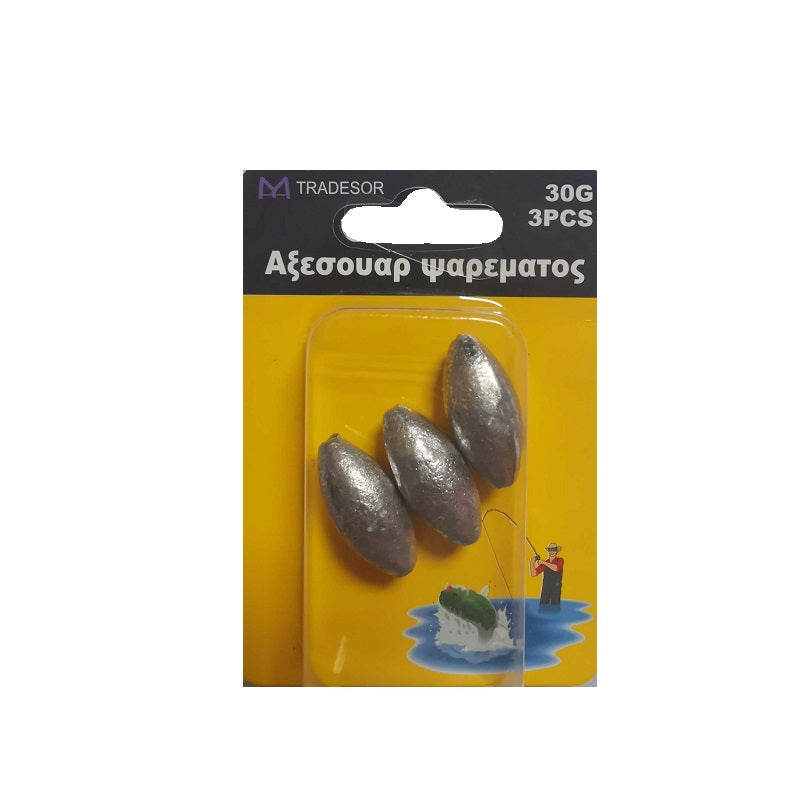 Fishing weights - 30gr - 3pcs - 830157