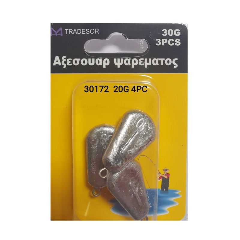Flat fishing weights - 20gr - 4pcs - 830172