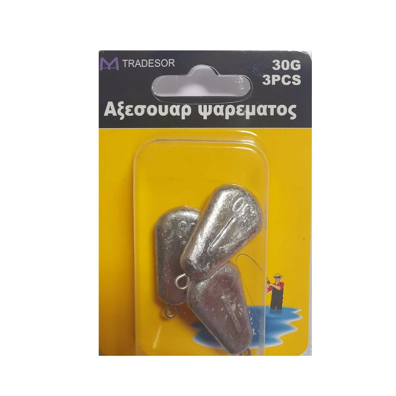 Flat fishing weights - 30gr - 3pcs - 830173
