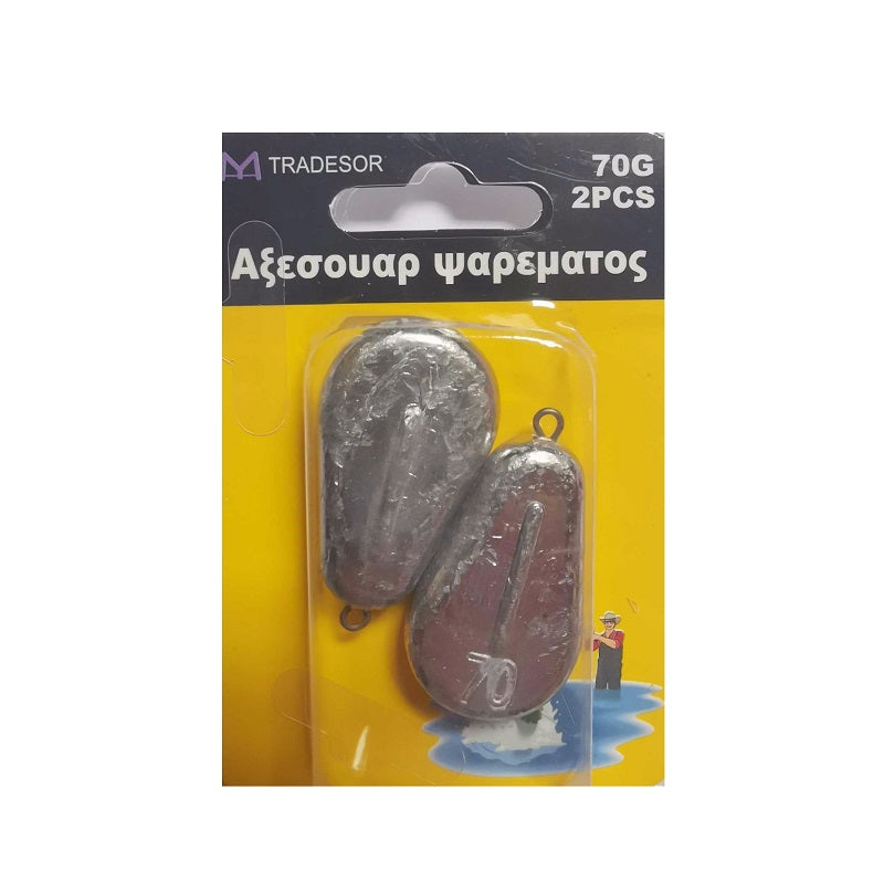Flat fishing weights - 60gr - 2pcs - 830176