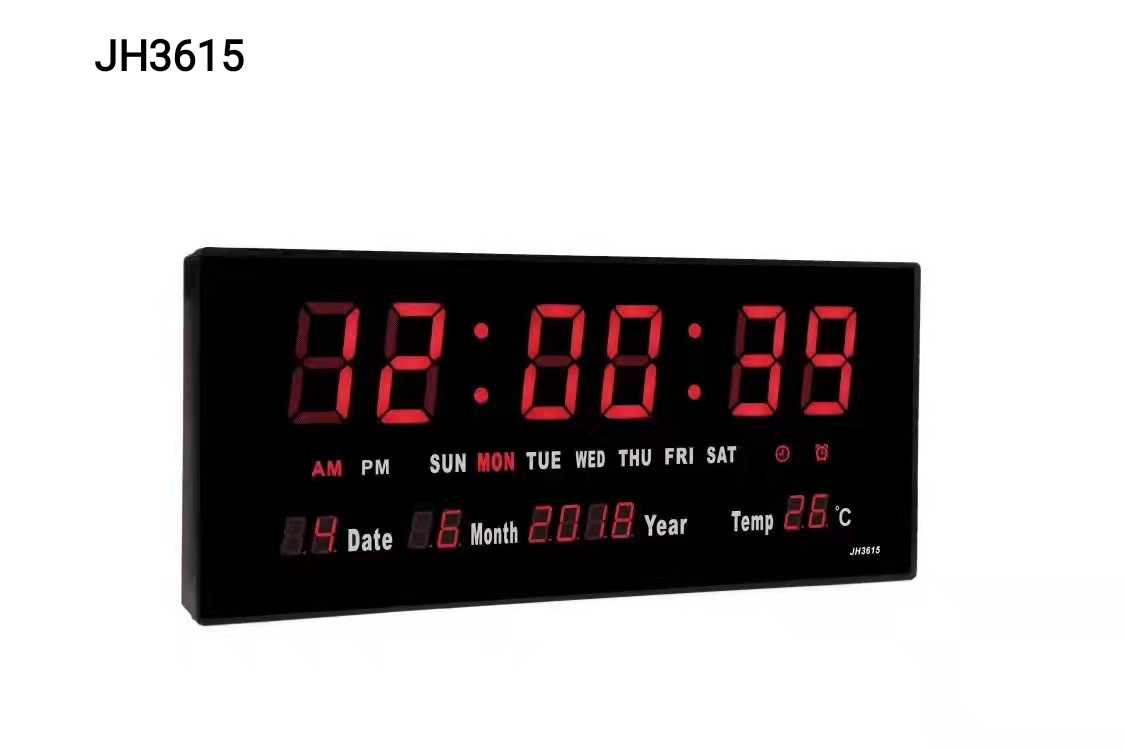 Electronic digital LED clock - JH-3615 - 676173 - Red