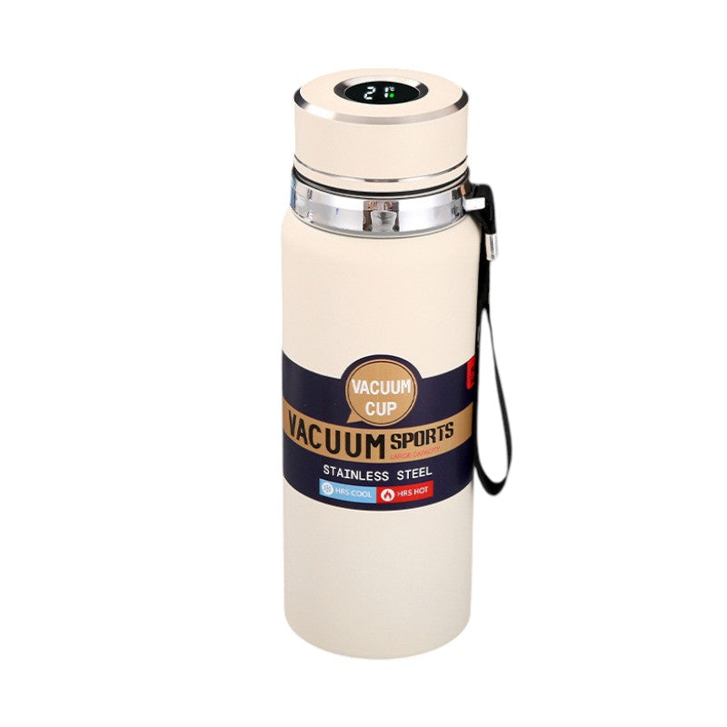 Φορητό παγούρι-θερμός με ψηφιακό θερμόμετρο - 800ml - 168441 - White