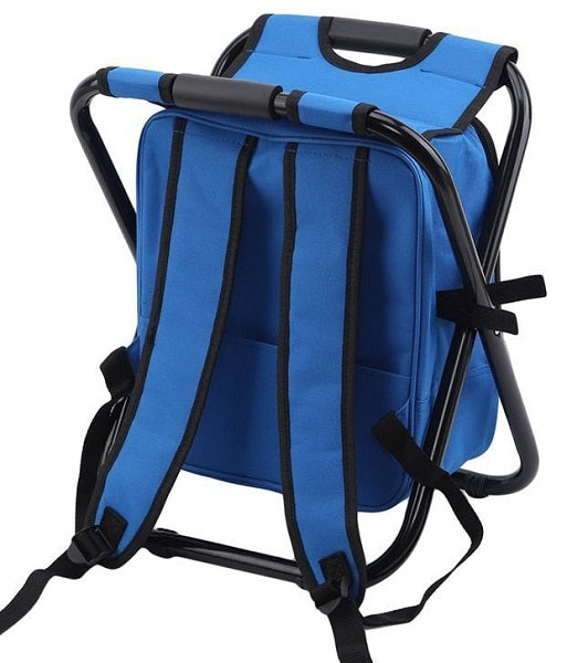 Πτυσσόμενο σκαμπό και σακίδιο camping - 1344 - 170105 - Dark Blue