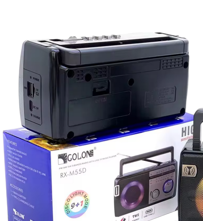 Rechargeable radio - LED - RX-M77D - 180185 - Black