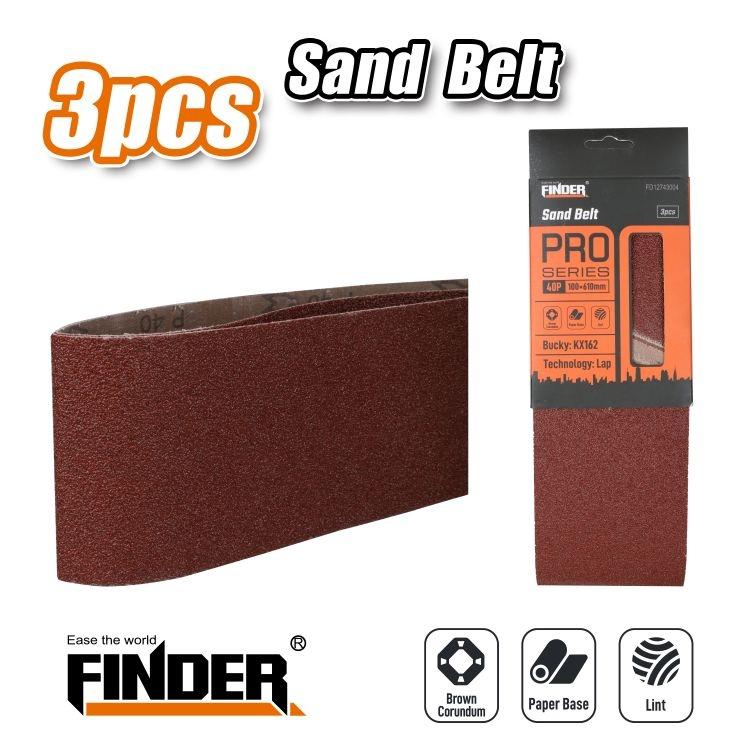 Sanding belt set for belt sander - Sand Belt - 40P - 3pcs - Finder - 196078