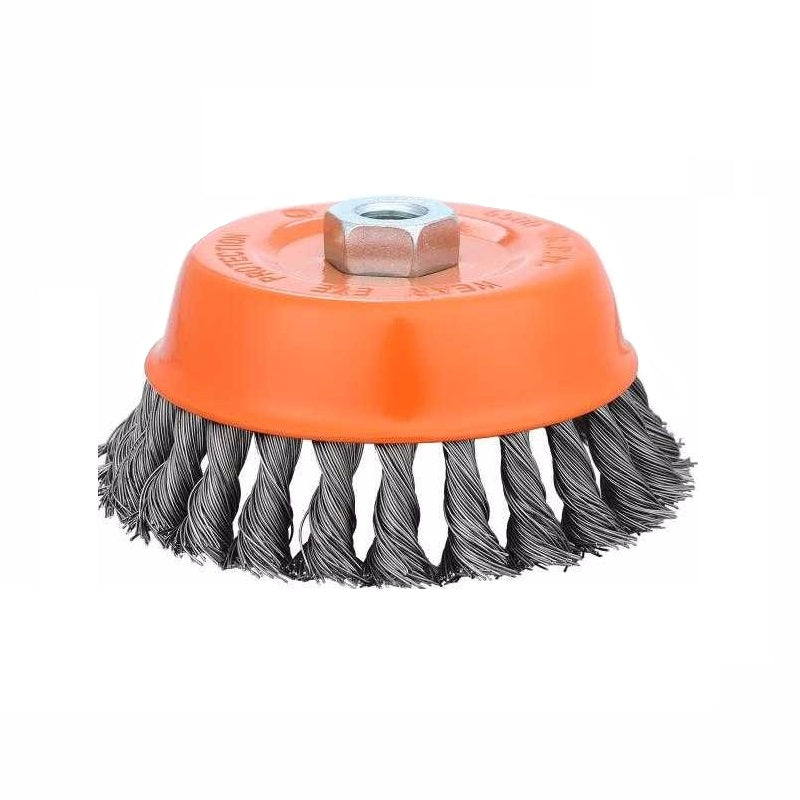 Twisted bell wire brush for angle grinder - 5"/125mm - Finder - 196598