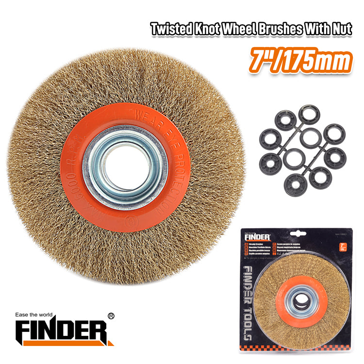 Wire brush for twin wheel - 7"/175mm - Finder - 196601