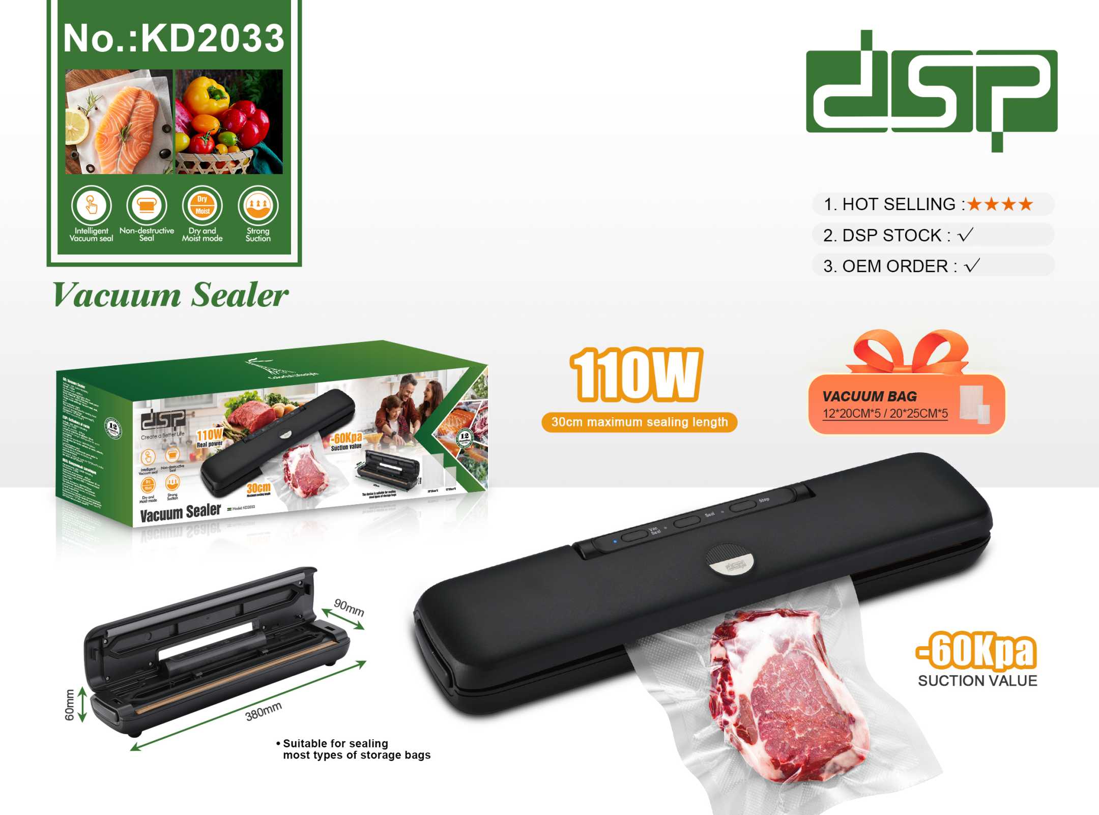 Airtight food sealing device - KD2033 - DSP - 611671