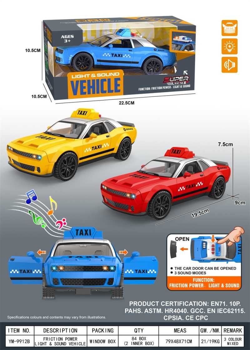 Ηλεκτρονικό Taxi με ήχο - YM-9912B - 917327