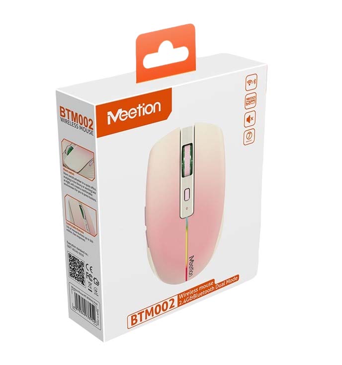 Meetion BTM002 Wireless Bluetooth Mouse (Pink)
