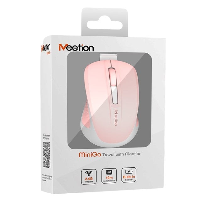 Meetion Silent Mini 2.4G Optical Wireless Mouse (Pink)