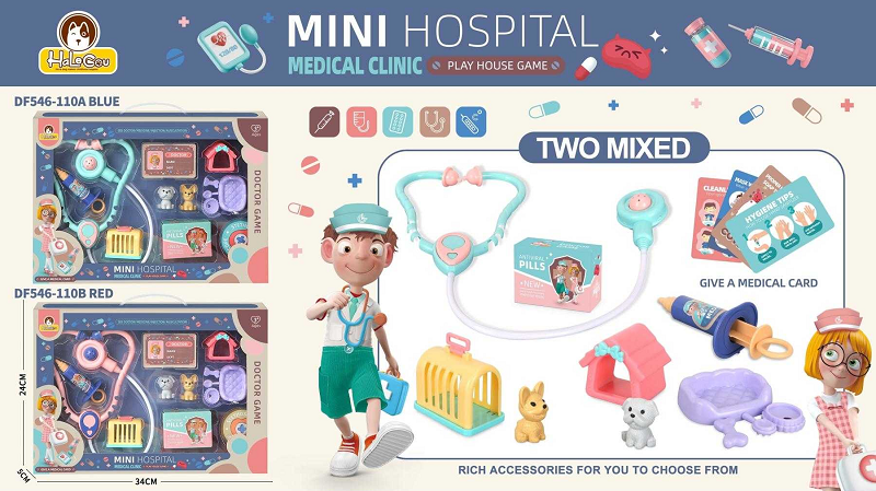 Children's veterinary set - DF546-110A - 10pcs - 215238