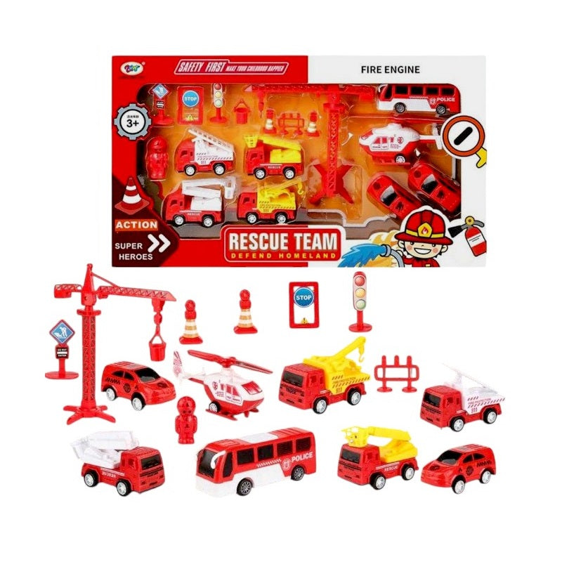 Set of metal Fire trucks with accessories - 215252