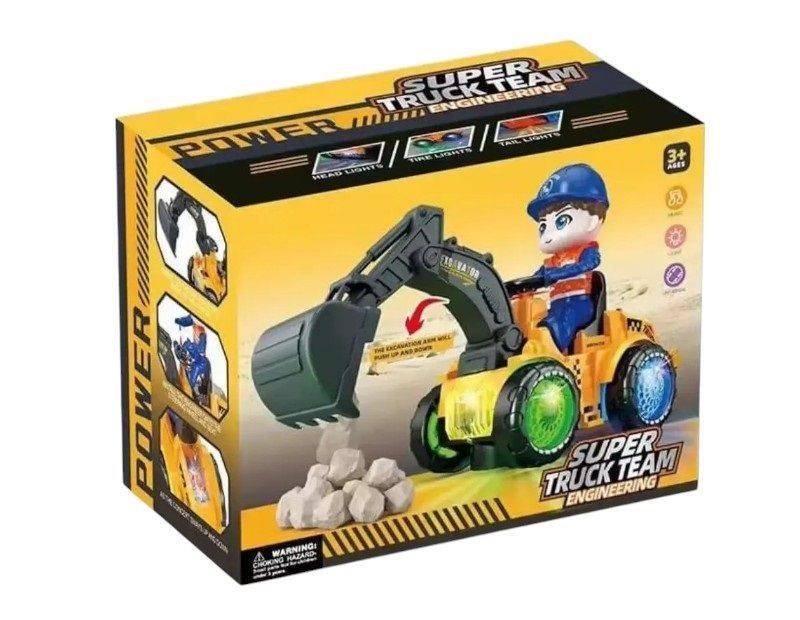 Ηλεκτρονικό όχημα Εκσκαφέας με κίνηση & φωτισμό - 6608-21B - 215272