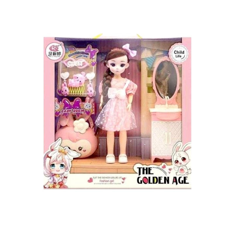Doll set with beauty accessories - P80002A12 - 215358