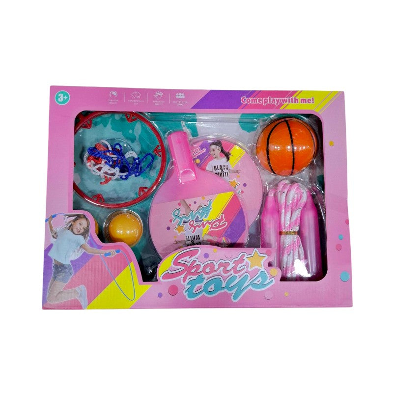 Children's sports set - Ping Pong - Basketball - Skipping rope - 215581 - Pink