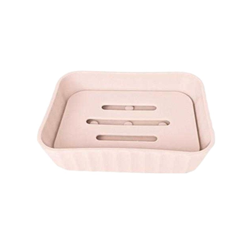 Plastic bathroom soap dishes in a set of 9 - Light Pink - 21640