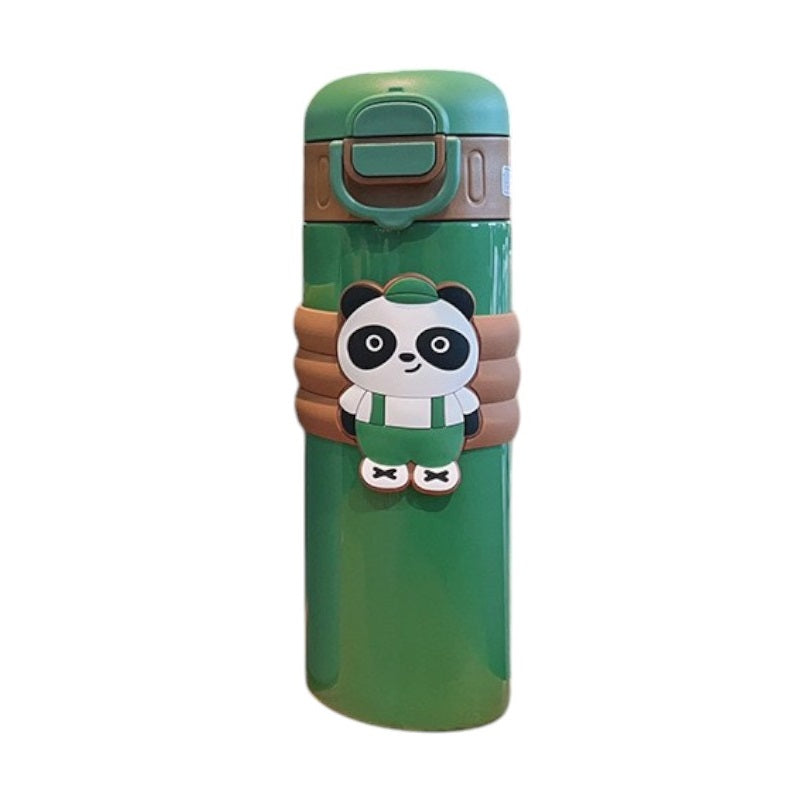 Children's thermos flask with straw - 500ml - 219446 - Green