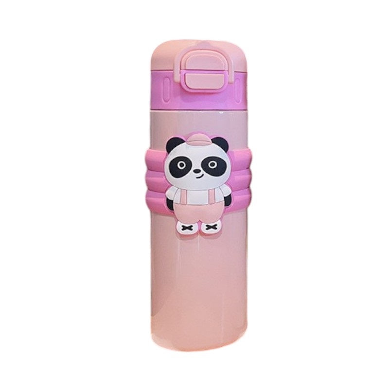 Children's thermos flask with straw - 500ml - 219446 - Pink