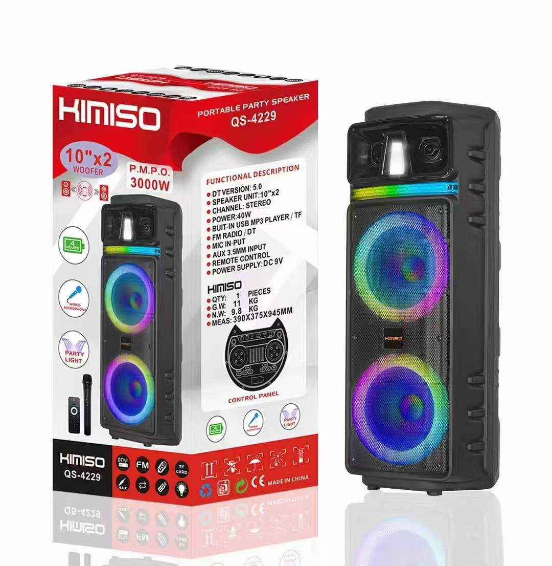 Portable subwoofer speaker with Karaoke microphone - QS-4229 - 813140