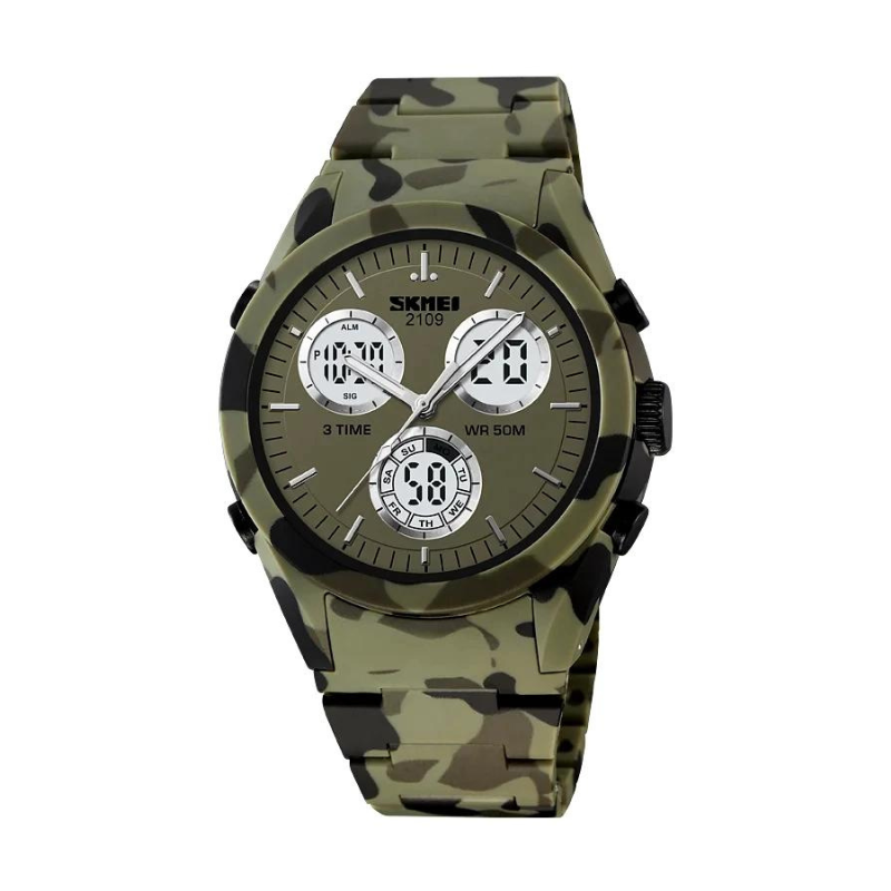 Ψηφιακό/αναλογικό ρολόι χειρός – Skmei - 2109 - Army Green - iThinksmart.gr