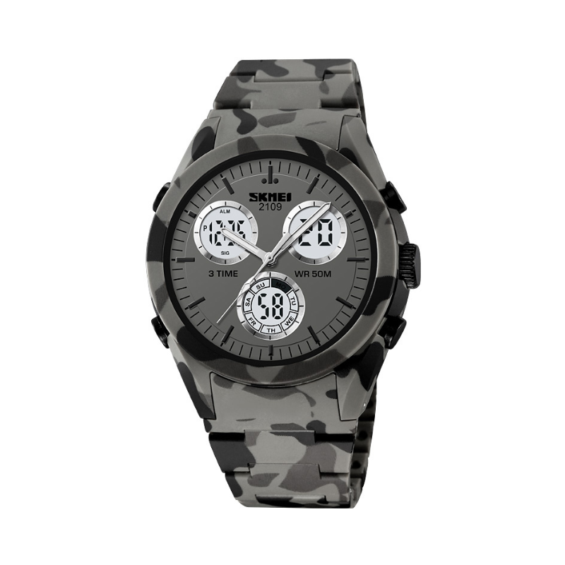 Ψηφιακό/αναλογικό ρολόι χειρός – Skmei - 2109 - Army Grey - iThinksmart.gr