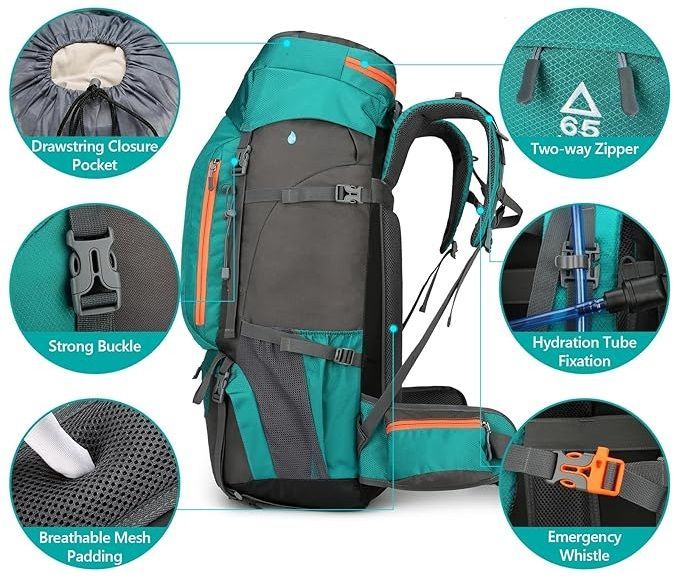 Σακίδιο πλάτης ορειβατικό - 2401 - 65L - 221271 - Black