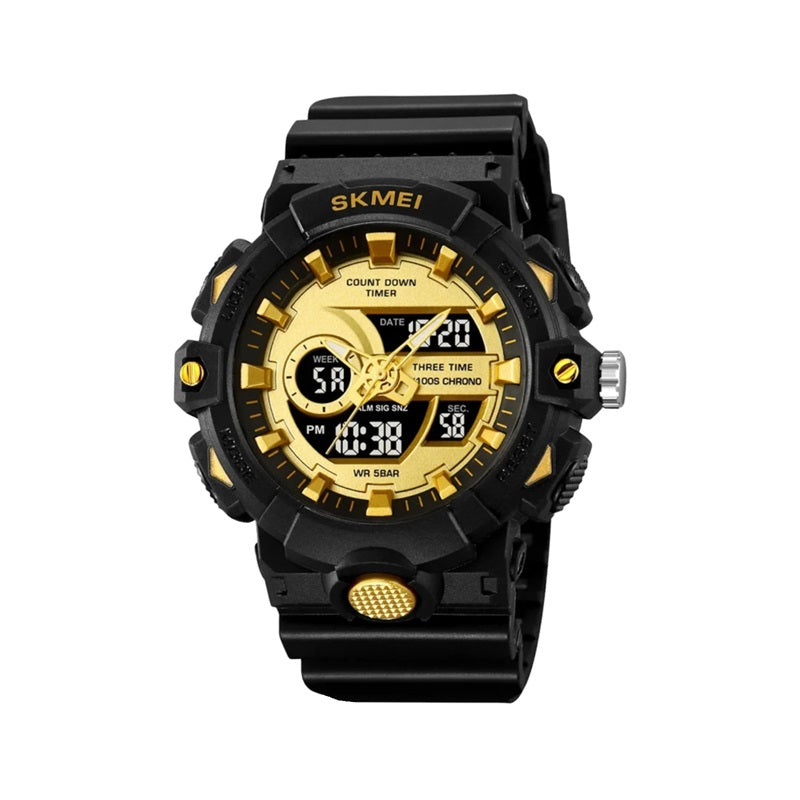 Ψηφιακό/αναλογικό ρολόι χειρός – Skmei - 2225 - Black/Gold - iThinksmart.gr