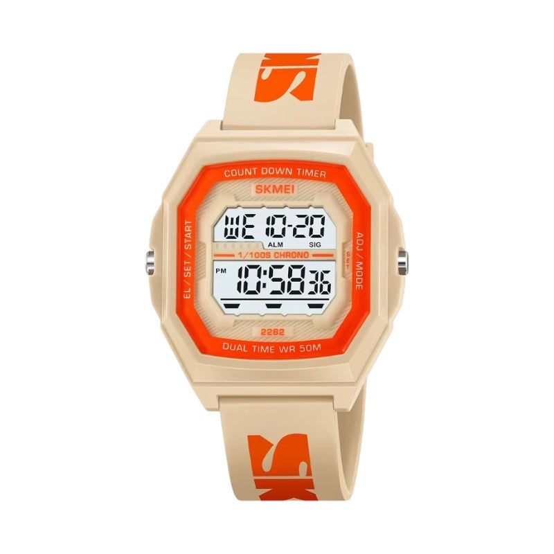 Digital wristwatch - Skmei - 2282 - Beige/Orange