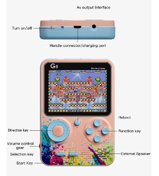 Portable Game Console - G5 - 237352 - Grey