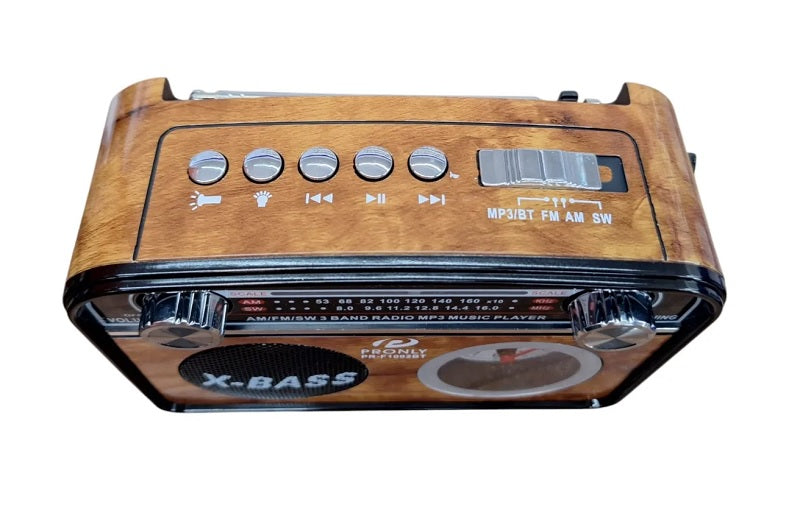Επαναφορτιζόμενο ραδιόφωνο Retro με Bluetooth - PR-1002BT - 241434 - Brown