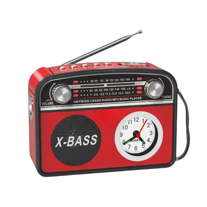 Επαναφορτιζόμενο ραδιόφωνο Retro με Bluetooth - PR-1002BT - 241434 - Red